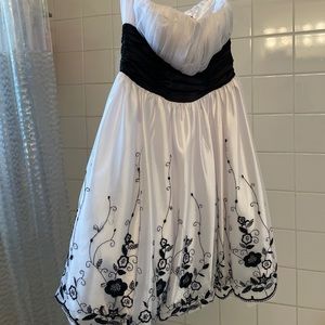 Strapless White Homecoming/ Prom Dress
